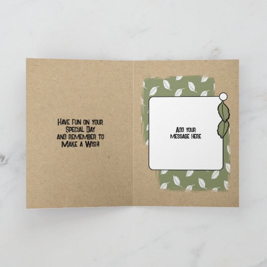 ハッピーバースデーの素晴らしい姉妹の写真グリーン カード (内部)