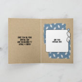 ハッピーバースデーの素晴らしい娘の写真ブルー カード (内部)