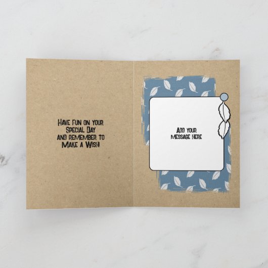 ハッピーバースデーの素晴らしい娘の写真ブルー カード (内部)