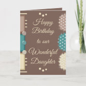 ハッピーバースデーの素晴らしい娘の茶色 カード (正面)