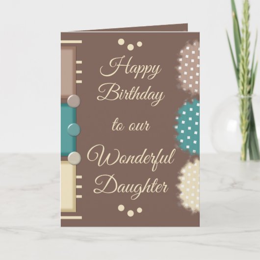 ハッピーバースデーの素晴らしい娘の茶色 カード (正面)