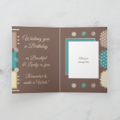 ハッピーバースデーの素晴らしい娘の茶色 カード (内部)