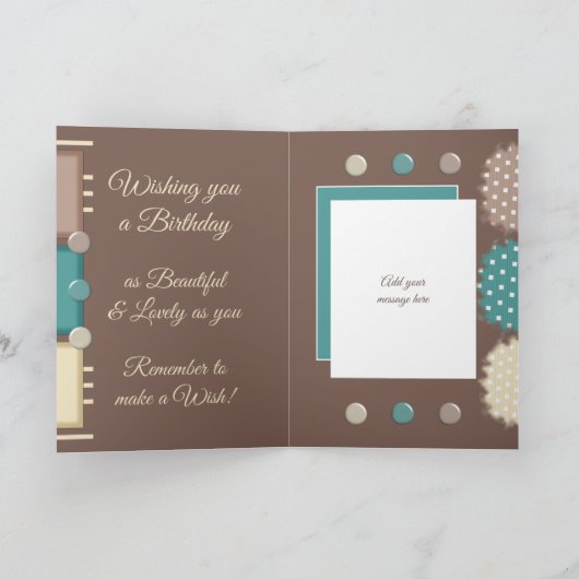 ハッピーバースデーの素晴らしい娘の茶色 カード (内部)