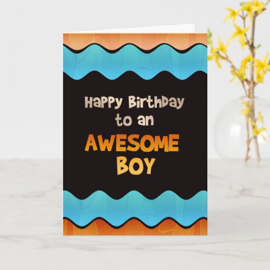 ハッピーバースデーの素晴らしい男の子のバースデー・カード カード (黄色い花)