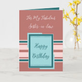 ハッピーバースデーの素晴らしい義理の妹ピンク カード (黄色い花)