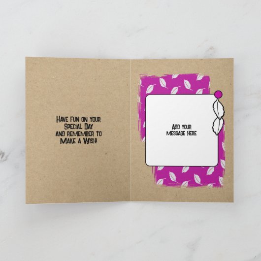 ハッピーバースデーの素晴らしい義理の娘の写真ピンク カード (内部)