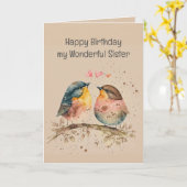 ハッピーバースデーの素晴ら感謝していしい姉妹の神 カード (黄色い花)