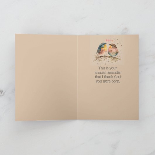 ハッピーバースデーの素晴感謝していらしい友よ神よ カード (内部)