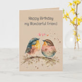 ハッピーバースデーの素晴感謝していらしい友よ神よ カード (黄色い花)