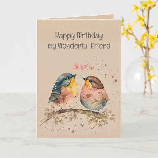 ハッピーバースデーの素晴感謝していらしい友よ神よ カード (黄色い花)