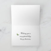 ハッピーバースデーの緑のタケ カード (内部)