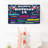 ハッピーバースデーの繰り返し名ドライブ（バナー別） 横断幕 (インサイチュ)