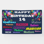 ハッピーバースデーの繰り返し名ドライブ（バナー別） 横断幕 (横)