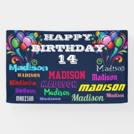 ハッピーバースデーの繰り返し名ドライブ（バナー別） 横断幕