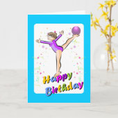 ハッピーバースデーの美しいチーム体操 カード (黄色い花)