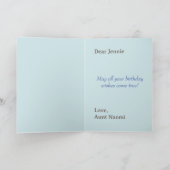 ハッピーバースデーの美的なパーソナライズグリーティングカード シーズンカード (内部)