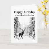 ハッピーバースデーの義兄弟ヴィンテージシカ カード (黄色い花)