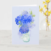 ハッピーバースデーの義母のHydrengeaの花 カード (黄色い花)