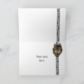 ハッピーバースデーの義理の兄弟の野生のオオカミの頭部 カード (内部)