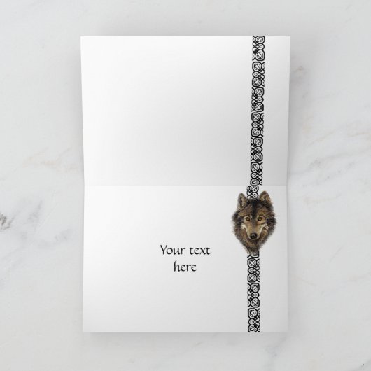 ハッピーバースデーの義理の兄弟の野生のオオカミの頭部 カード (内部)