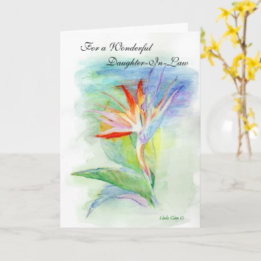 ハッピーバースデーの義理の娘 カード (黄色い花)