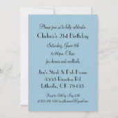 ハッピーバースデーの花型女性歌手の女の子| DIYの名前|の水 招待状 (裏面)