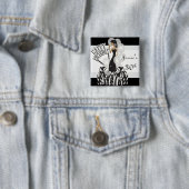 ハッピーバースデーの花型女性歌手の女の子| DIYの名前|の白 缶バッジ (インサイチュ)