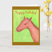 ハッピーバースデーの若手馬のカード カード (黄色い花)