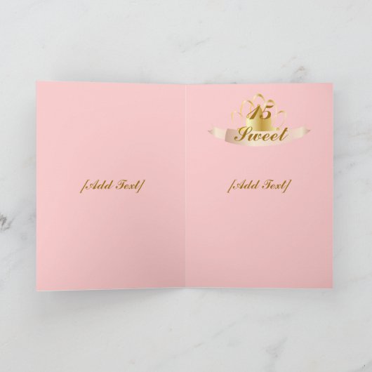 ハッピーバースデーの菓子は15カスタマイズ カード (内部)