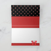 ハッピーバースデーの蝶および水玉模様のレッド・カード カード (内部)