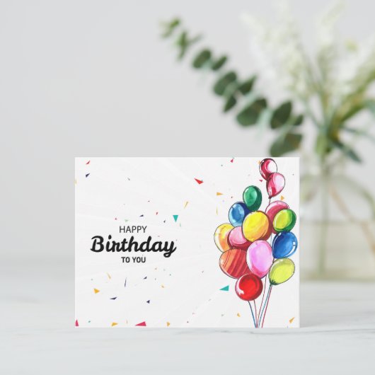 ハッピーバースデーの誕生日カード ポストカード (スタンド正面)