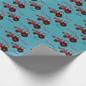 ハッピーバースデーの赤のトラクター ラッピングペーパー (角)