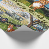 ハッピーバースデーの農業のテーマ ラッピングペーパー (角)