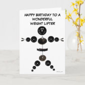 ハッピーバースデーの重量挙げ選手 カード (黄色い花)