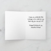 ハッピーバースデーの陽気なレズビアンの虹の蝶カード カード (内部)