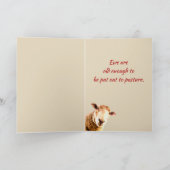 ハッピーバースデーの雌ヒツジのおもしろいなヒツジ動物のユーモア カード (内部)