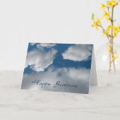 ハッピーバースデーの雲 カード (黄色い花)