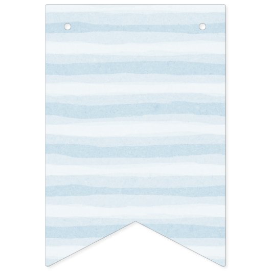 ハッピーバースデーの青い半端ものは縞で飾ります バンティングフラッグ (第1の旗)