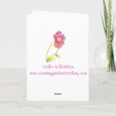 ハッピーバースデーの青い水彩画のアールヌーボーカード カード (裏面)