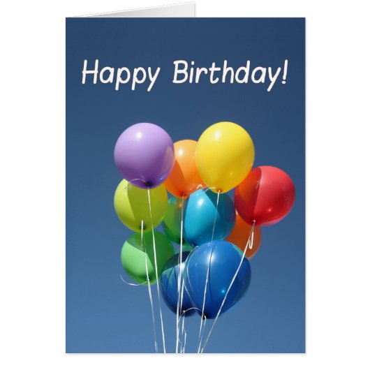 ハッピーバースデーの青い空の色のバルーン (正面)