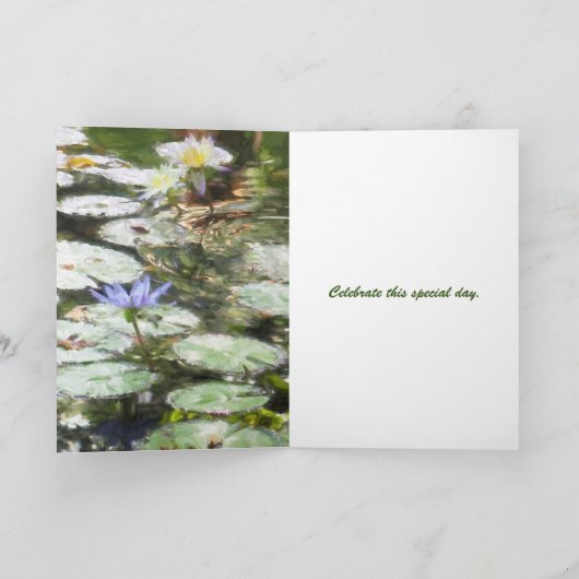 ハッピーバースデーの静止フローラカード カード (内部)