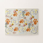 ハッピーバースデーの願いドッグカップケーキジグソーパズル ジグソーパズル (横)