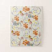 ハッピーバースデーの願いドッグカップケーキジグソーパズル ジグソーパズル (縦)