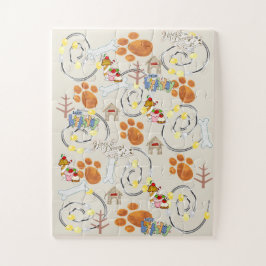 ハッピーバースデーの願いドッグカップケーキジグソーパズル ジグソーパズル