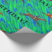 ハッピーバースデーの馬のおもしろい ラッピングペーパー (コーナー)