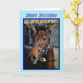 ハッピーバースデーの馬の誕生日のロバの種馬の子馬 カード (黄色い花)