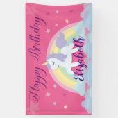 ハッピーバースデーの魔法のユニコーンの旗 横断幕 (縦)