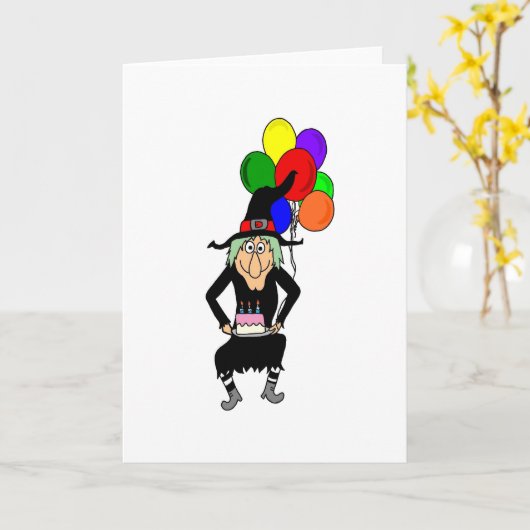 ハッピーバースデーの魔法使いの挨拶状 カード (黄色い花)