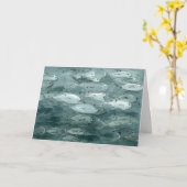 ハッピーバースデーの魚は無彩色スケールの水彩画を評価します カード (黄色い花)