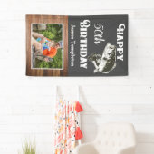 ハッピーバースデーの魚釣りの写真の名前の父の人 横断幕 (インサイチュ)